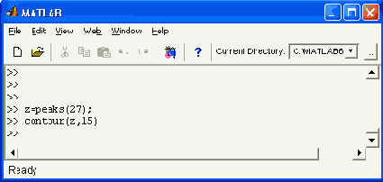 Контурный график, построенный с помощью команды contour